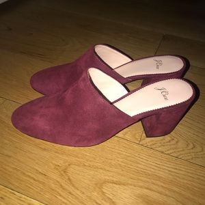J Crew Blocked Heel Mule Berry 9.5 New
